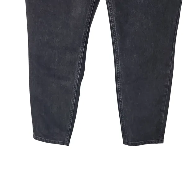 White Fox Black Denim Tapered Leg Button Fly High Rise Belted Ankle Jeans Medium - Image 4