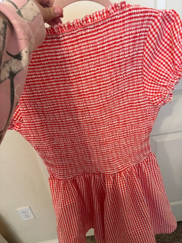 Red Gingham Dress Boutique Dress - Image 3