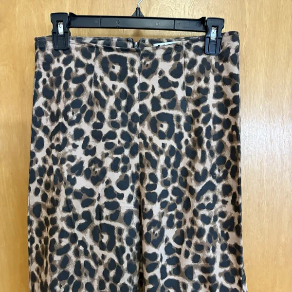 Reformation‎ Women's Animal Print Leopard Marlon Stretch High Crop Pants Size 4 - Image 2