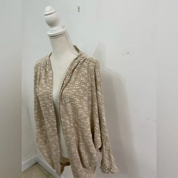 Free People vintage Textured knit cotton festival Poncho cardigan one size - Image 2
