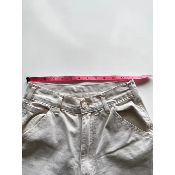 J. Galt Shanghai Off White Cream Carpenter Pants High Waisted Straight Leg Sz S - Image 6