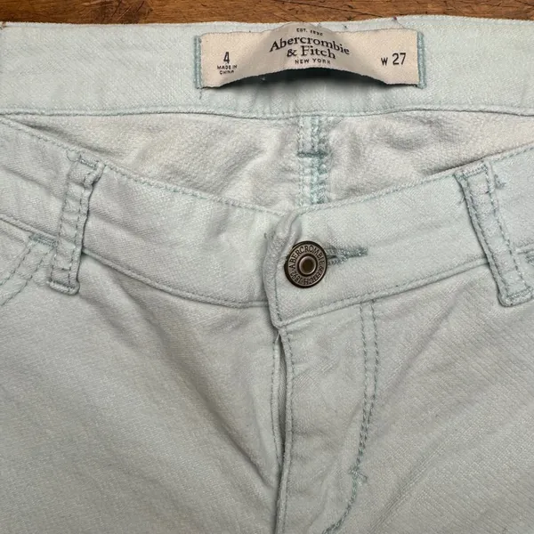 Abercrombie Fitch Light Blue green‎ Skinny Jeans Women's Size 4 W 27 - Image 3