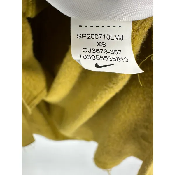 Nike Dri-fit Sweatshirt‎ Women XS Mustard Yellow Hoodie Cut Off Yoga Fringe - Image 10