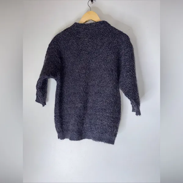 alps fine‎ womens apparel Purple Blue Mohair Blend 3/4 Sleeve Sweater Medium - Image 2