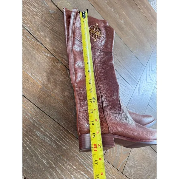 Tory Burch Kiernan 35MM Tumbled Leather Riding Boots Almond Size 7‎ - Image 11