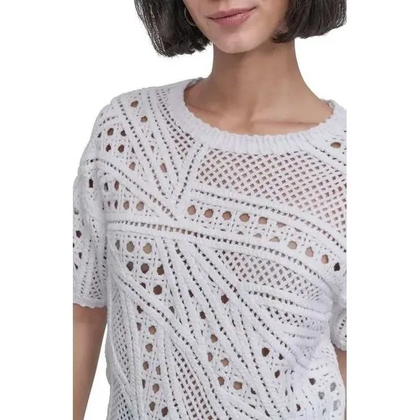 DKNY Cotton‎ Crochet Sweater Size XL - Image 4