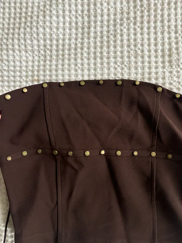 NWT Edikted Darcy Studded Lace Up Corset medium - Image 3