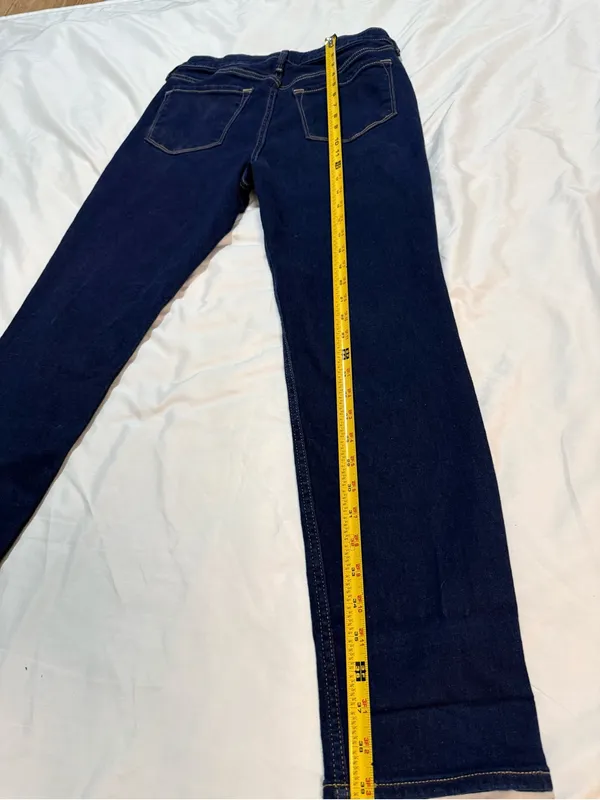 Old Navy Dark Blue High-Rise Straight Jeans - Image 4