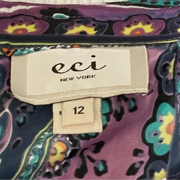 ECI Purple Floral Paisley Maxi Dress Size 12 Sleeveless - Image 9