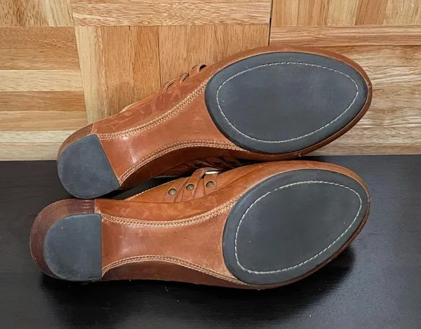 FRYE Boots Cognac Cheryl Triple Ring Clog Mules Size 8.5M - Image 7
