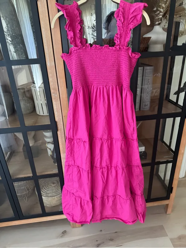 Hill House poppy Nap dress midi Ellie pockets tiered ruffle poplin cotton smock - Image 2