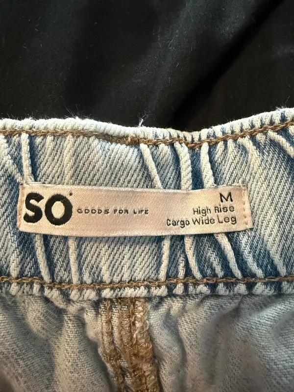 {SO} Light Blue High-Rise Utility Cargo Wide Leg Jeans - Image 5