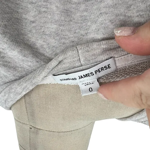 James Perse Light‎ Gray Crew Neck Terry Cotton Sweatshirt Size 0 / XS - Image 10