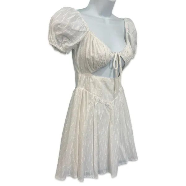 Princess Polly White Caria Puff Short Sleeve Cut Out Mini Dress size 0 NEW Tags - Image 10