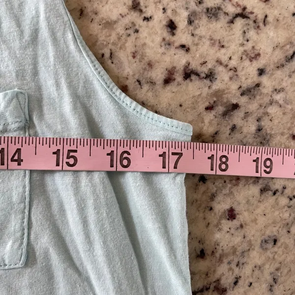 Garnet Hill‎ Womens S Dress Lightweight Mint Green Organic Cotton V-Neck Pocket - Image 5