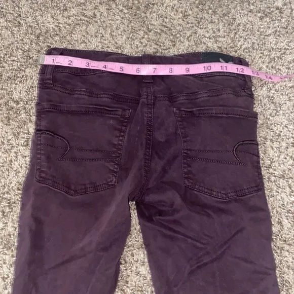 5/$30 🎈 American eagle outfitters women’s burgundy jeggings size 00 - Image 4