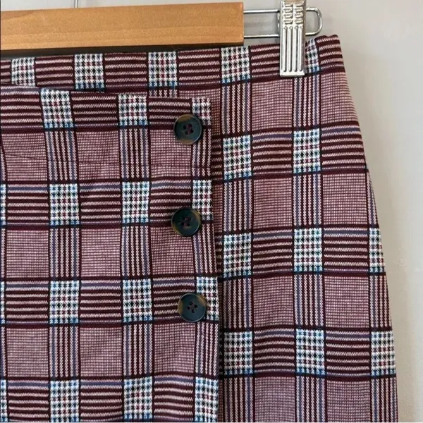 NWT Anthropologie Sanctuary Plaid Pencil Faux Wrap Skirt - Image 2