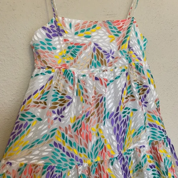 $255 C/MEO Collective Set Up‎ Multicolored Burn Out Midi cocktail Dress sz. 4 S - Image 9