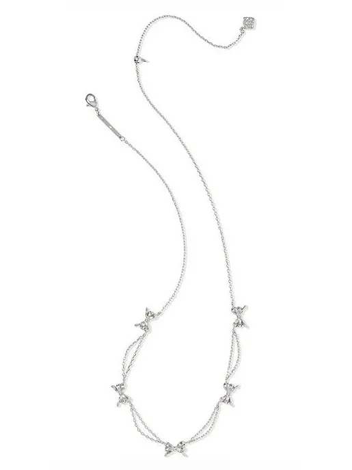 Kendra Scott Bow Strand Collar Necklace Silver Color - Image 6