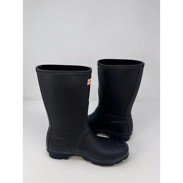 Hunter Womens Rain Boots Black Original Short Pull On Waterproof Outdoor US 6 - Image 5