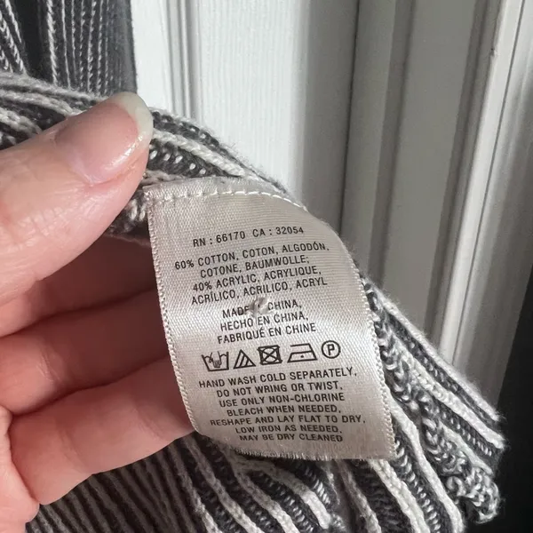 Anthropologie MOTH grey ribbed waterfall cardigan small sweater cotton - Image 5