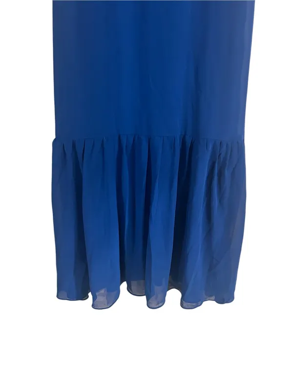 NEW Lulu’s Truly Gorgeous Dark Blue Ruffled Bustier Tie-Strap Maxi Dress XS NWT - Image 5
