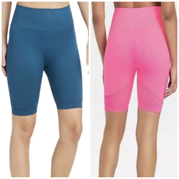 Joy Lab High Waist Seamless Biker Shorts Medium Navy Blue Workout Gym Activewear - Image 6