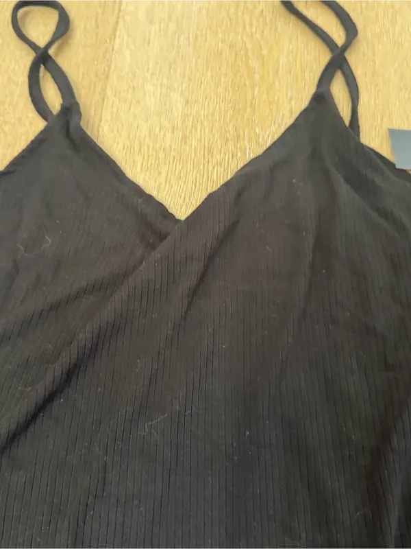 Abercrombie & Fitch Black Ribbed Mini Slip Dress - Image 3