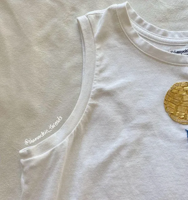 Notre Dame gold and white disco ball embroidered tank top - Image 8