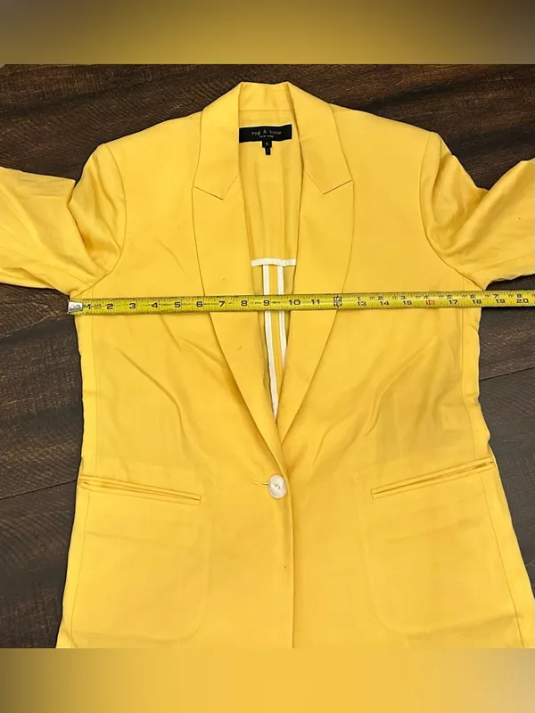 Rag & Bone Bonnie Wool Blend Yellow Blazer Jacket Size 6-Spots - Image 6