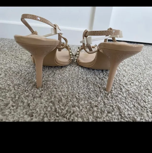 ZARA nude rhinestone heels - Image 3