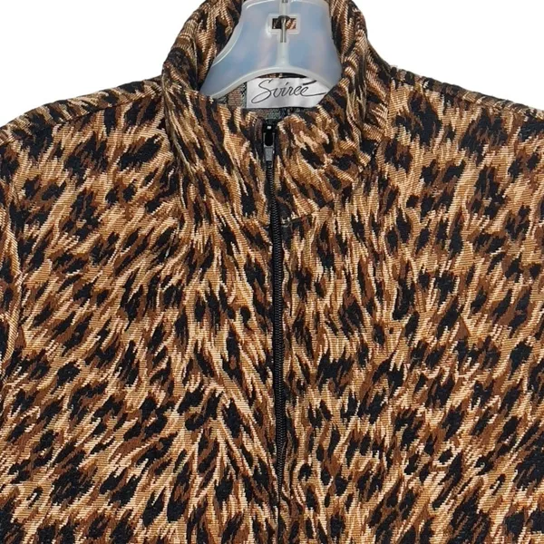 Vintage Soiree Animal Print Jacket‎ Black Size XS - Image 3