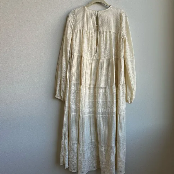 NWT Free People Gemma Cottagecore Lace Midi Dress Size XS Cream Boho Feminine - Image 6