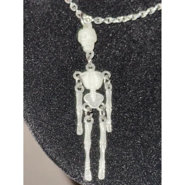 Skeleton Necklace Moveable Limb Steampunk Punk Skull Glow In The Dark Necklace - Image 5