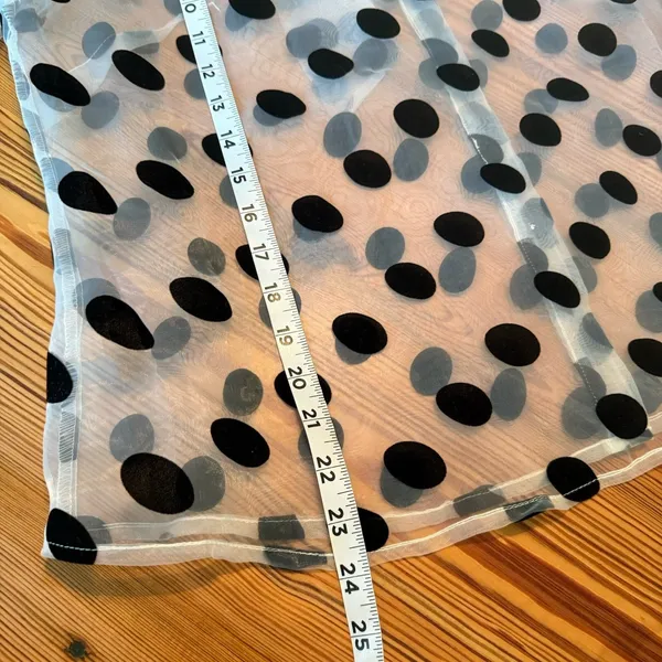 Fab’rik NWT Sheer‎ Blouse White Black Polka Dots Sz MED Tie Formal Holiday Party - Image 8