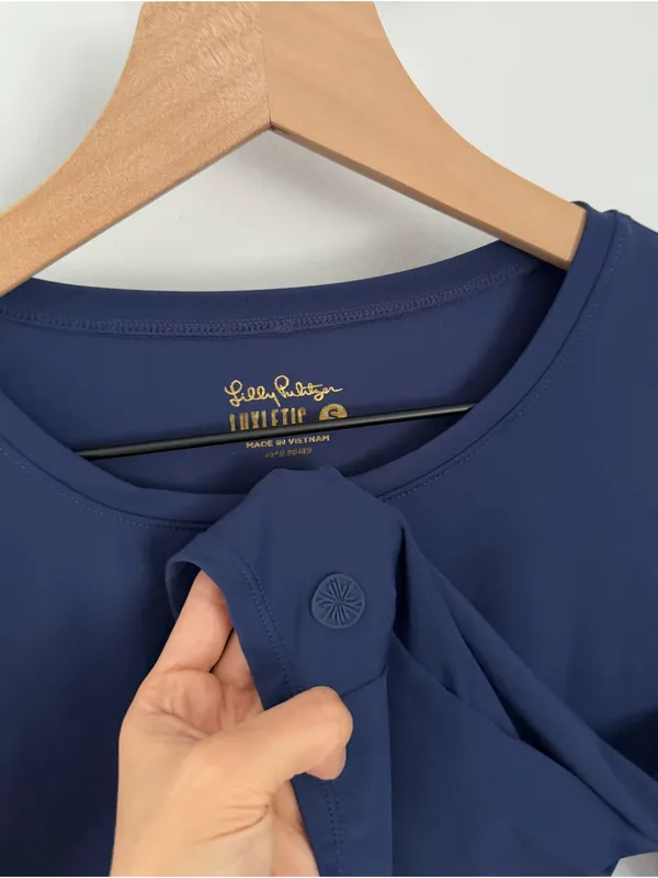 Lilly Pulitzer Small UPF 50+ Luxletic Emerie Active Tee Low Tide Navy - Image 3