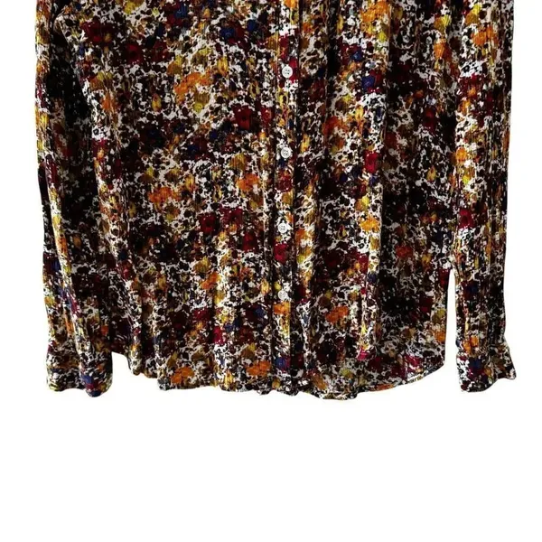 Kut From The Kloth Floral Blouse Button Front Long Sleeves SZ M #2399 - Image 3