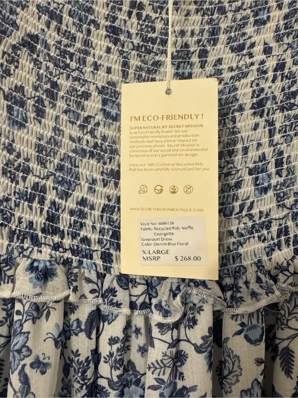 NWT Revolve | Super Natural by Secret Mission |Blue Greenport Puff Sleeve Dress - Image 5