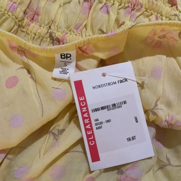 bp Floral One Shoulder Crop Top - Yellow Lemonade Size S - Image 6
