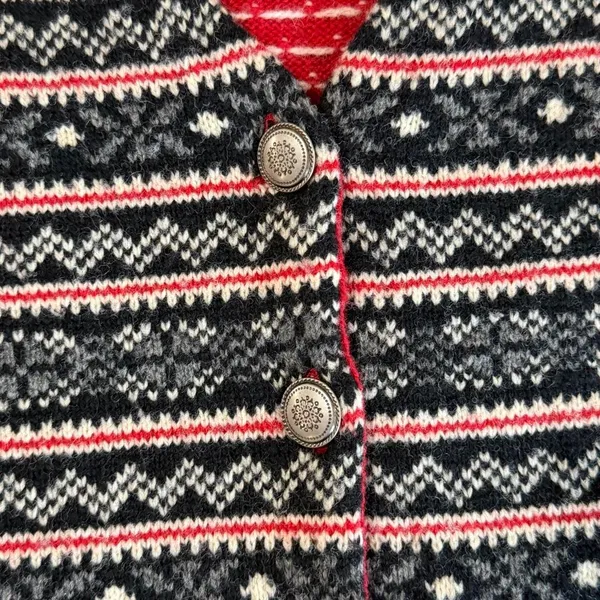 vintage 90s cottage Eddie Bauer Knit Sweater Vest Lambswool Nordic Fair Isle - Image 4
