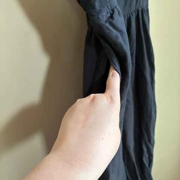 Sincerely Jules linen blend black jumpsuit open back pinafore detail women's M - Image 3