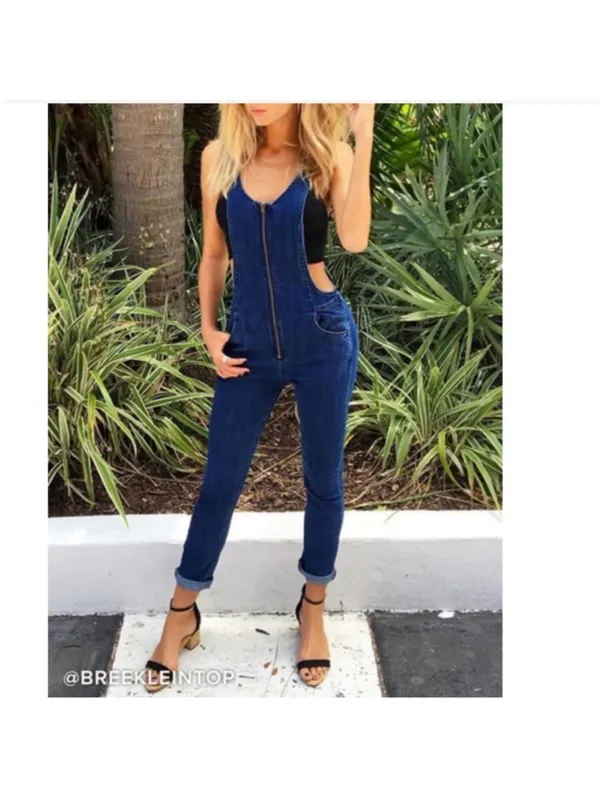 FREE PEOPLE Jax Denim Jumpsuit - Image 4