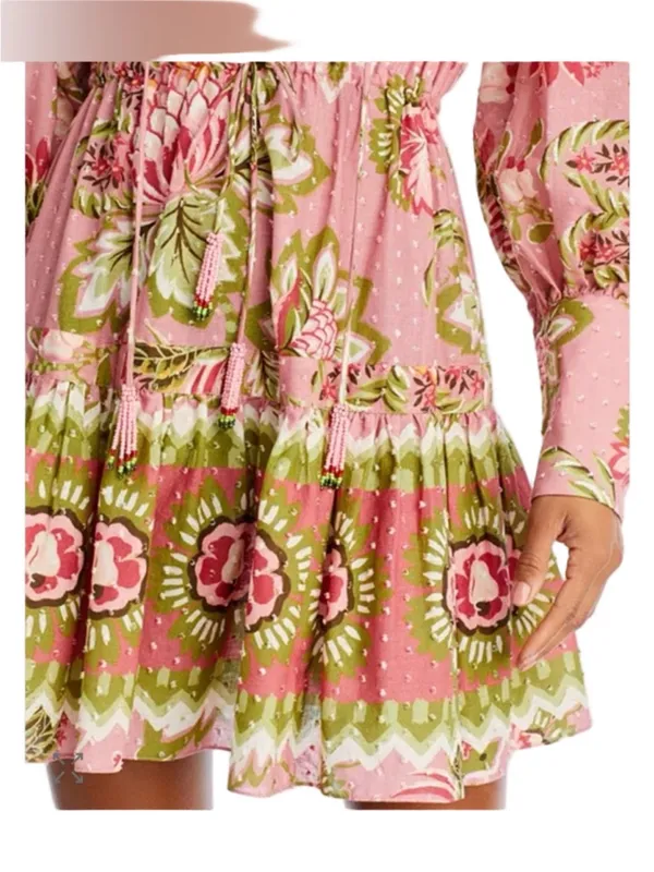 Farm Rio Aura Pink Mini Dress Sz M - Image 3