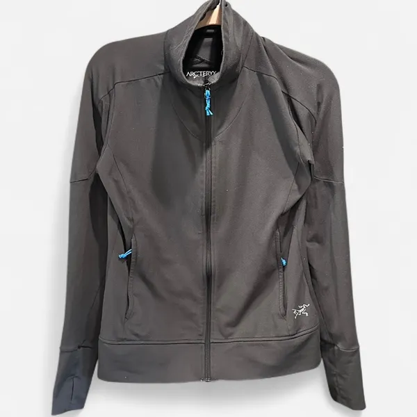 Arc’teryx Delta Charcoal Gray Full Zip Fleece Jacket M Outdoor Layering Hiking - Image 2