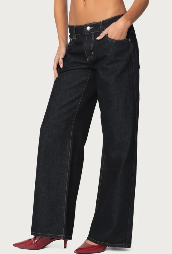Edikted Dark Wash Jeans Low-Rise - Image 2