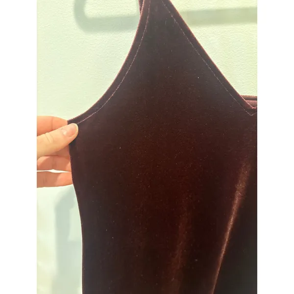 Uniqlo Velvet Slip Dress Burgundy Mini Spaghetti Strap Size S‎ - Image 2