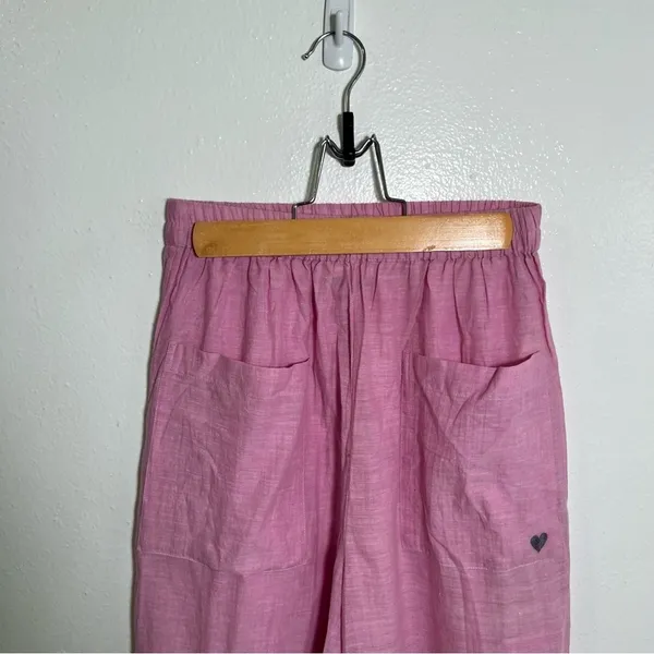 Nicobar Women's Size XS‎ Serene Pant Lilac Purple Wide Leg Gathered 100% Cotton - Image 7
