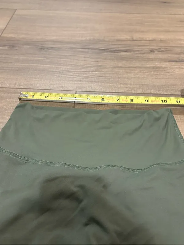 Pink Lily High Waisted Wide Leg Flare Leggings Olive Green medium - Image 4
