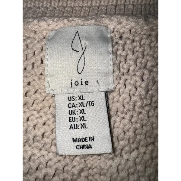 Joie Beige Knit Tank Top Sleeveless Cotton Blend Sweater XL Neutral Square‎ Neck - Image 4