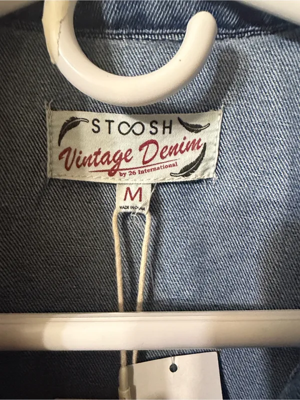 STOOSH Vintage Denim Tie-Front Vest - Blue Size Medium NWT - Image 5